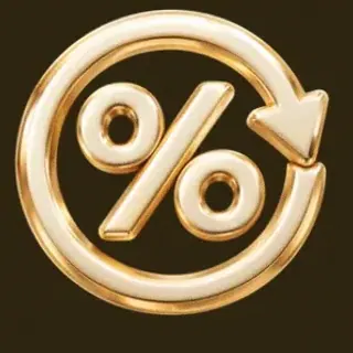 Gold percent symbol — Friday Friday