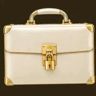 Locked leather briefcase — Friday Friday