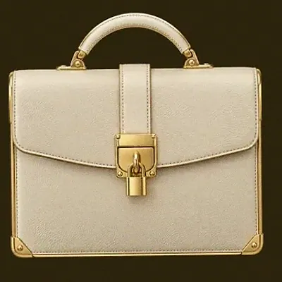 Locked leather briefcase — Friday Friday